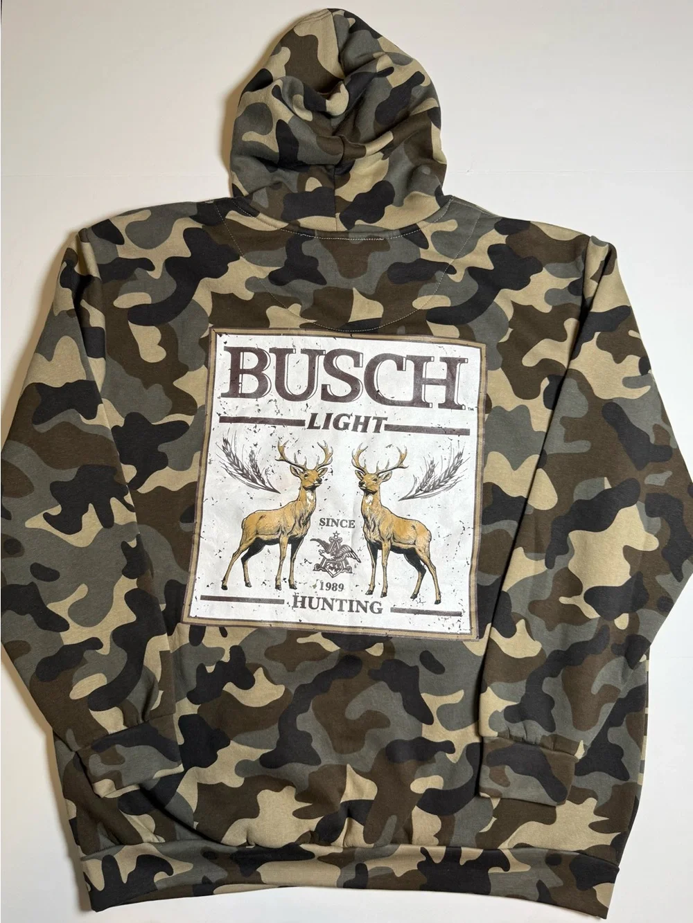 NWT Buckhorn River Busch Light Camo Hoodie Men’s 2XL Hunting Outdoors Deer